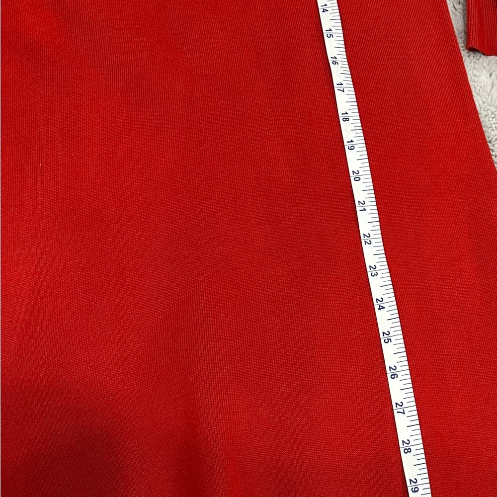 Vince Camuto Red Knit Dress Puff Sleeve Midi Spring Event Dress Size M NWT - Picture 9 of 11